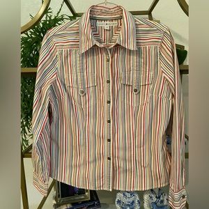 Tommy Hilfiger women’s buttoned shirt L vintage 90’s/Y2K striped pre loved